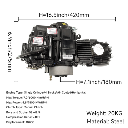 BS3242 - 107CC Black 4 Speed Manual Kick Only