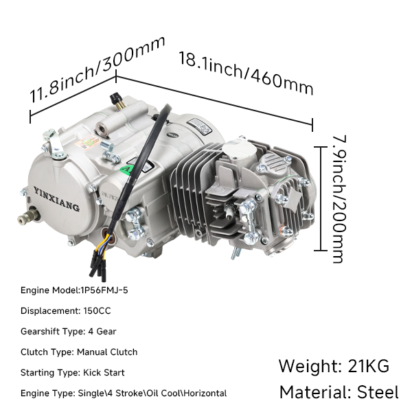 BS3545 -  SILVER YX 150cc 4 Speed Manual Silver with Small Fly Wheel