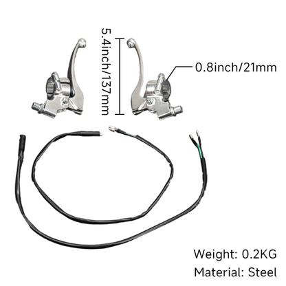 BS3562 - Silver Brake & Clutch Lever Set in Silver With Brake Cables Both Sides