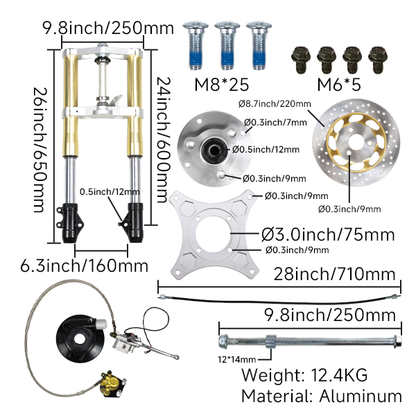 BS3597 - DX 45mm USD Gold Front Forks With Bevel Front Brake Disc