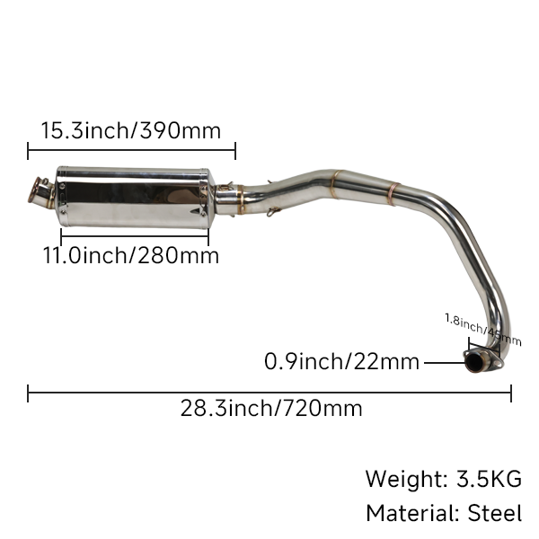 BS3623 - DX AND MUNK TRIANGLE SHAPE S/STEEL EXHAUST