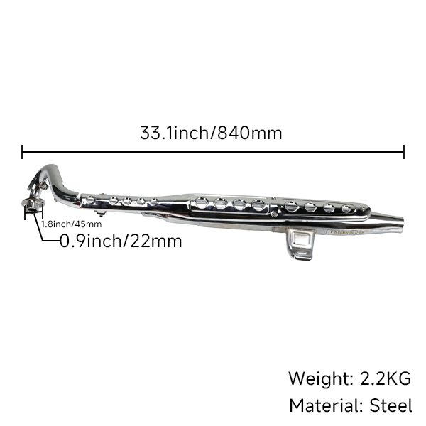 BS3683 - DX HIGH DUALITY CHROMED UP SWEPT EXHAUST FOR 50CC E MARKED