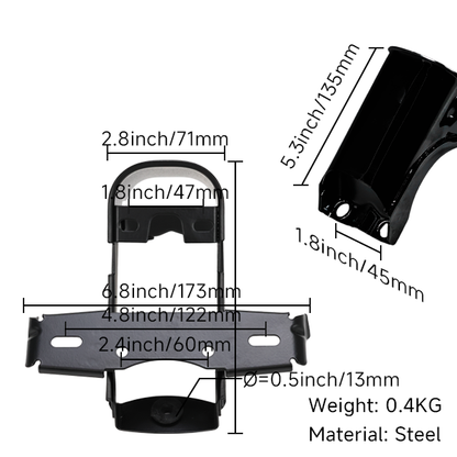 BS3706 - Black Heavy Metal Quality Rear Bracket For DX
