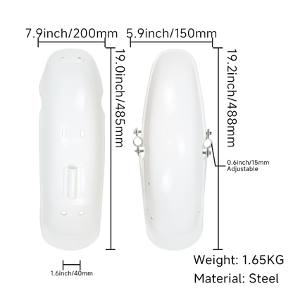 BS3708 - CHY Mudguards In White Front And Rear