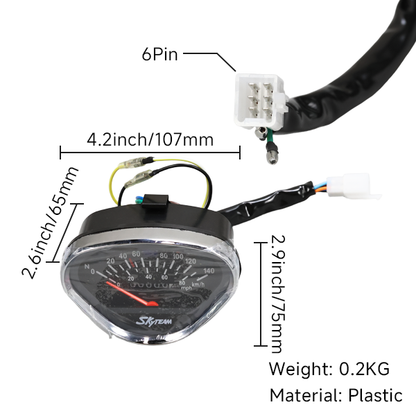 BS3714 - SKYTEAM 140Km Speedo Black