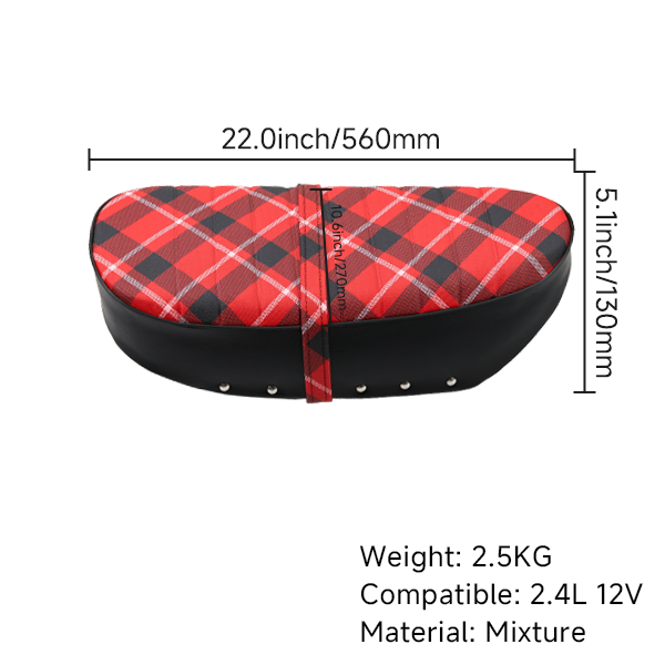 BS3780 - Red And Black Check DAX Seat For 2.4Ltr Frames