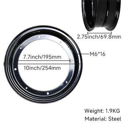 BS3785 - DX 2.7-10 Inch Steel Rim Black