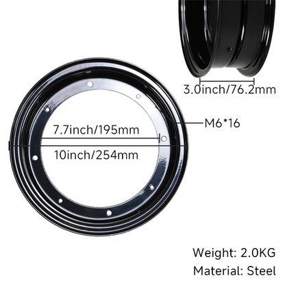 BS3786 - DX 3.0-10 Inch Steel Rim Black
