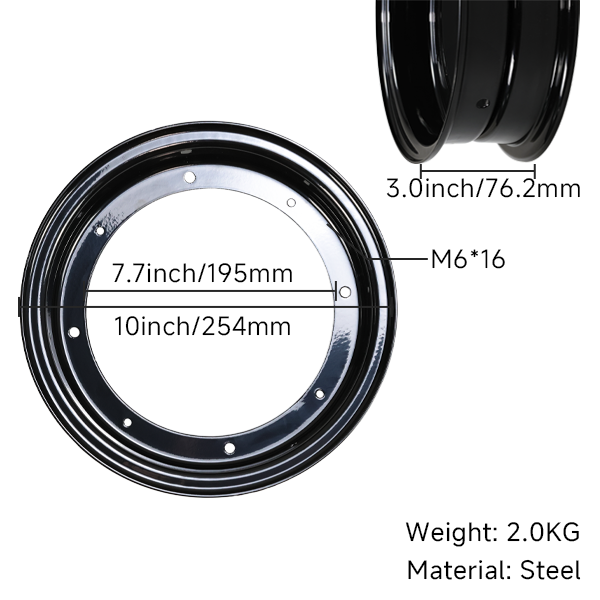 BS3786 - DX 3.0-10 Inch Steel Rim Black