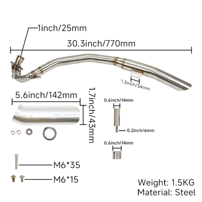 BS3794 - C50/C70/C90 CUB Up Swept S/Steel Exhaust