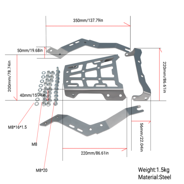 BS3812 - DAX ST125 STEEL REAR RACK IN SILVER
