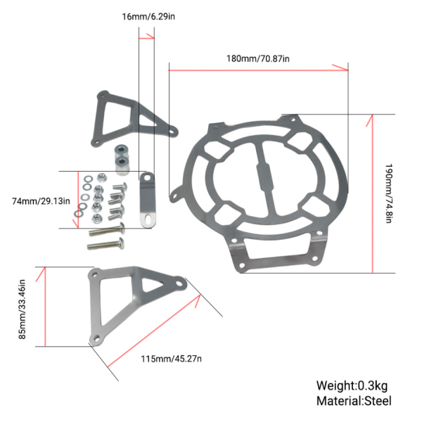 BS3820 - DAX ST125 STEEL FRONT HEADLIGHT COVER IN SILVER