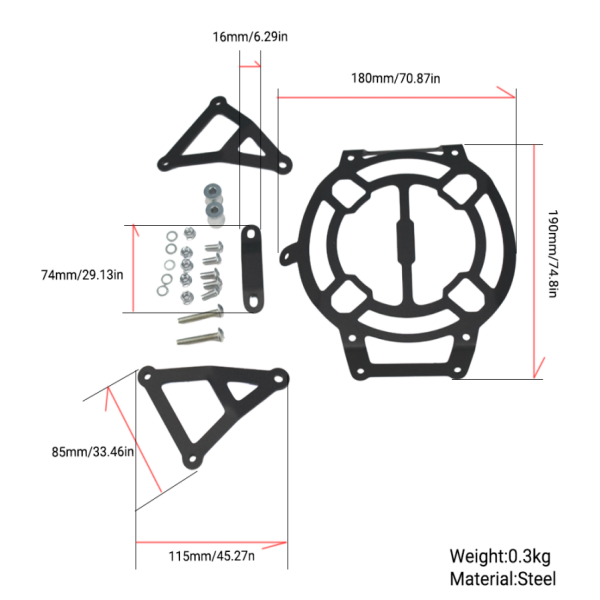 BS3821 - DAX ST125 STEEL FRONT HEADLIGHT COVER IN BLACK