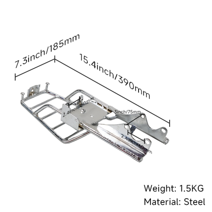 BS3837 - MUNK Rear Rack In Chrome Metal
