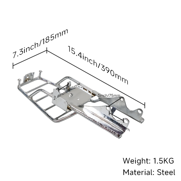 BS3837 - MUNK Rear Rack In Chrome Metal