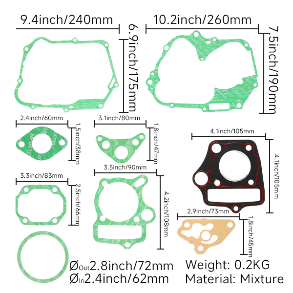 BS3839 - Gasket Set Complete engine for skyteam 50CC For ZS