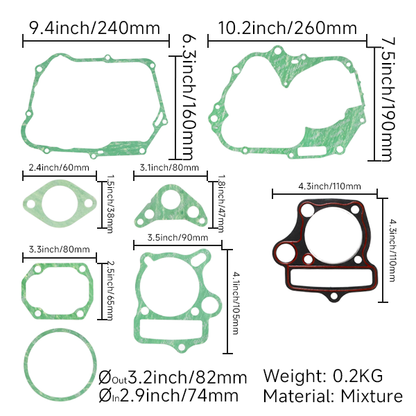 BS3841 - Gasket Set Complete Engine for Skyteam 50CC For LONGCIN