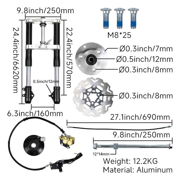 BS3848 - BLACK MUNK USD FORK WITH FLOATING BRAKE DISC