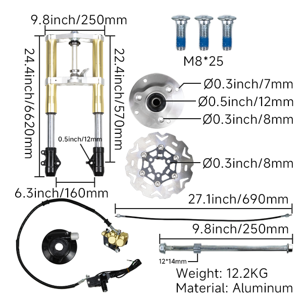 BS3850 - GOLD MUNK USD FORK WITH FLOATING BRAKE DISC