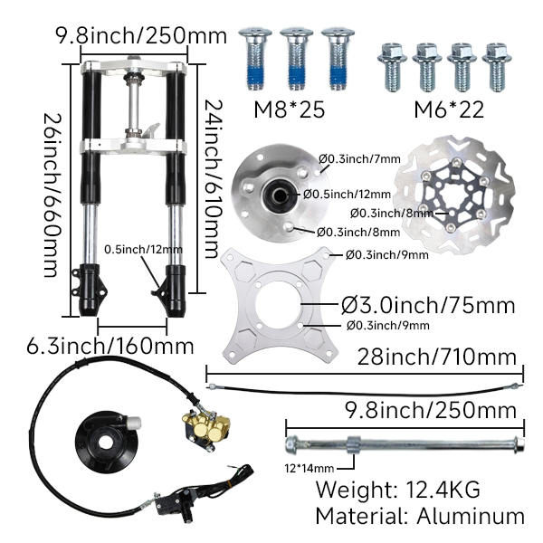 BS3851 - BLACK DX USD FORK WITH FLOATING BRAKE DISC
