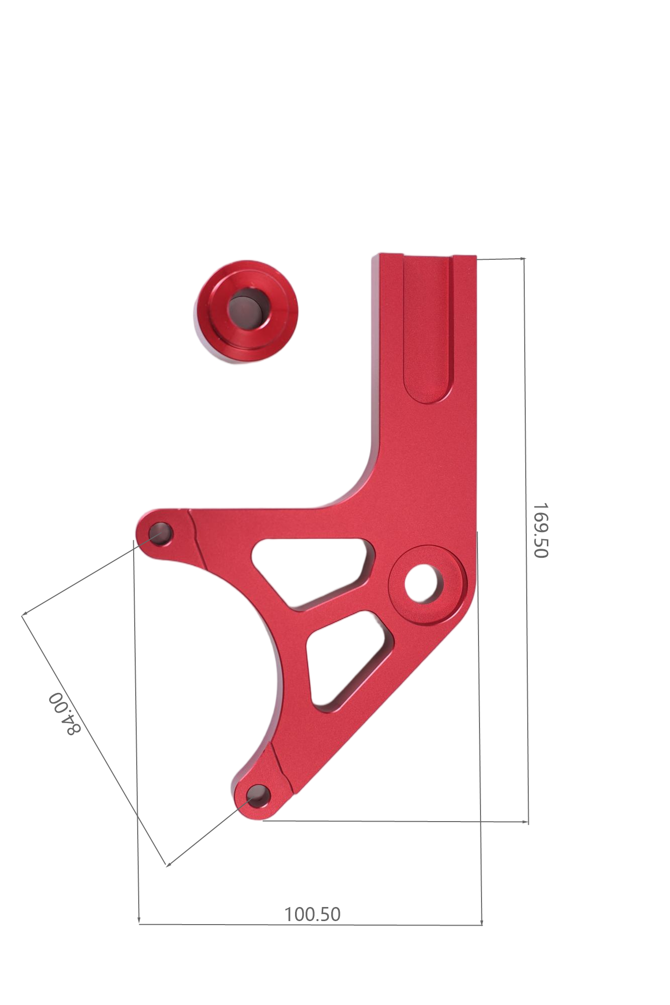BS3903 - Rear Caliper Adapter Bracket In Red