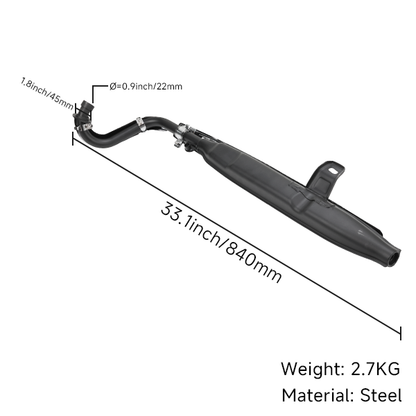 BS3926 - CT70 Exhaust In Black With Chrome Grill With E Mark For 125cc
