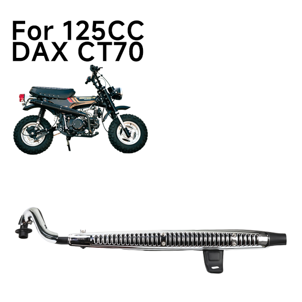 BS3926 - CT70 Exhaust In Black With Chrome Grill With E Mark For 125cc