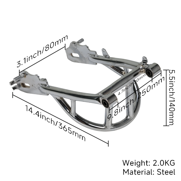 BS3936 - MUNK BRACED METAL CHROME PLUS 5CM SWING ARM