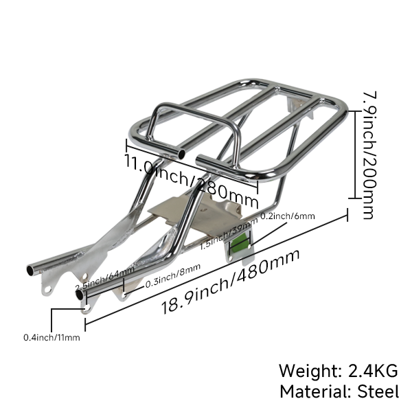 BS3938 - SKYTEAM REAR BACK RACK IN CHROME