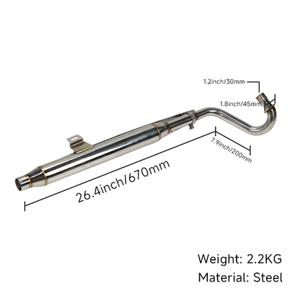 BS3939 - New Up Swept Chrome Exhaust