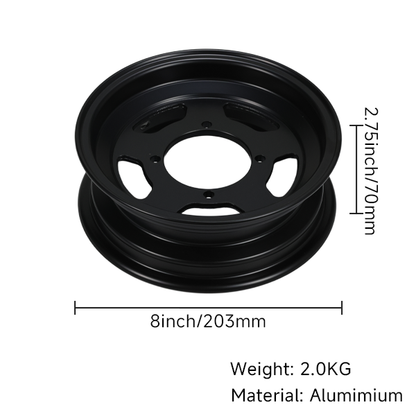 BS3940 -  Black 8inch Tubeless Rim 2.75" 5 Holes for Monkey/Gorilla