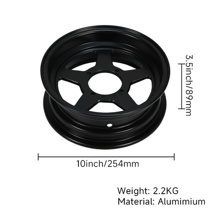 BS3942 - Black 10inch Tubeless Rim 3.50" 5 Holes for Monkey/Gorilla