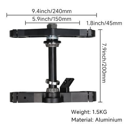 BS3945 - Black Aluminium Monkey Yoke Clamp For 45mm USD Forks