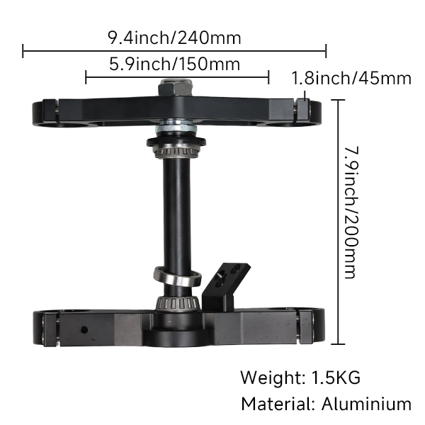 BS3945 - Black Aluminium Monkey Yoke Clamp For 45mm USD Forks
