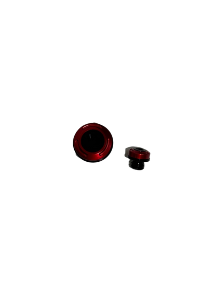 BS3961 - HONDA MONKEY Z125 AND DAX ST 125 AFTER MARKET LEFT SIDE ENGINE COVER SIGHT GLASS SCREW IN RED