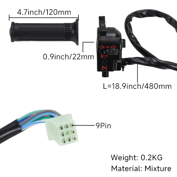 BS4029 - MUNK LEFT HAND SWITCH IN BLACK FOR SEMI AUTO