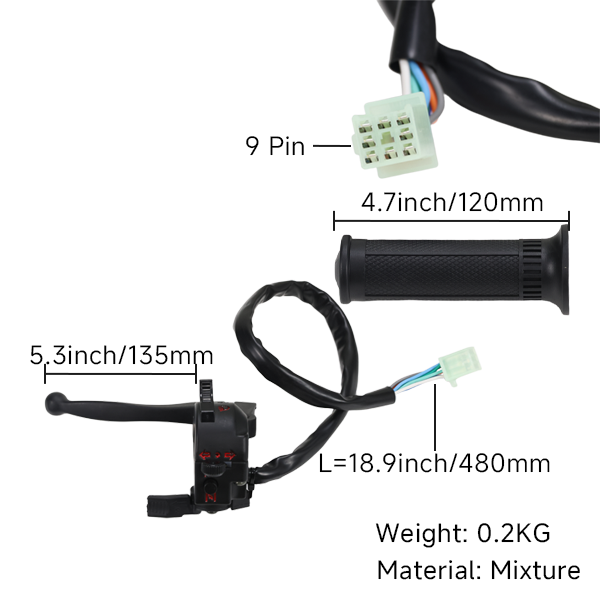 BS4031 - CT70 LEFT HAND SWITCH  WITH BRAKE LEVER OR CLUTCH LEVER  IN BLACK