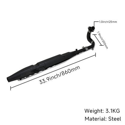 BS4134 - STANDARD LOOKING 50CC DX EXHUAST IN BLACK WITH E  MARK