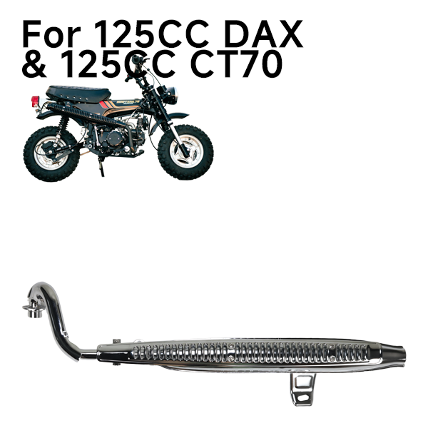 BS4135 - CT70 CHROME EXHAUST WITH CHROME GRILL FOR 125CC