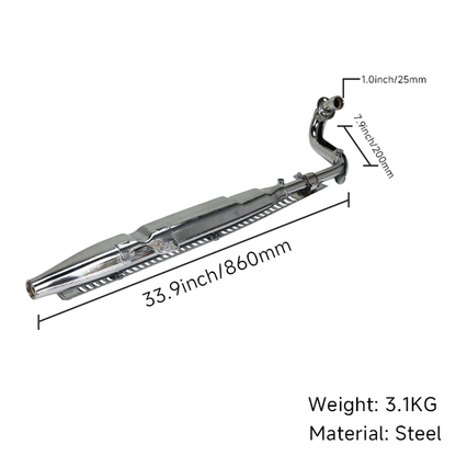 BS4136 - CT70 CHROME EXHAUST WITH CHROME GRILL FOR 50CC