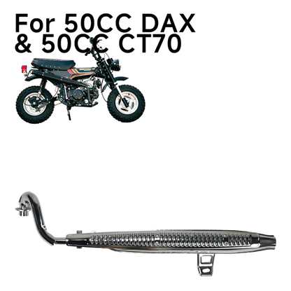 BS4136 - CT70 CHROME EXHAUST WITH CHROME GRILL FOR 50CC