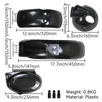 BS4173 - Z50 BLACK CARBON LOOKING FRONT AND REAR FENDER HEAD LIGHT SHELL AND SIDE PANEL AS A SET