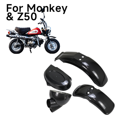 BS4173 - Z50 BLACK CARBON LOOKING FRONT AND REAR FENDER HEAD LIGHT SHELL AND SIDE PANEL AS A SET