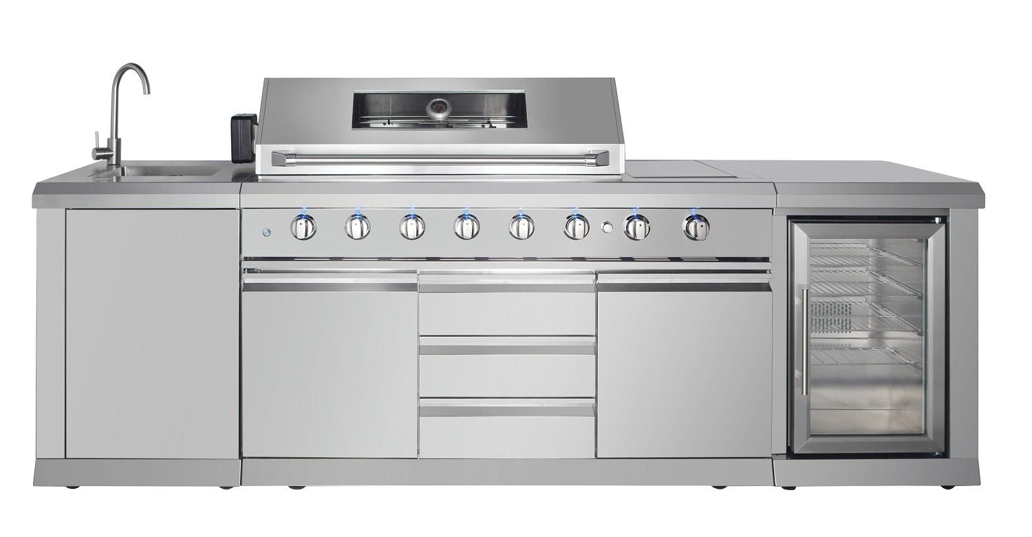 CT0271 - Stainless Steel BBQ Grill With Sink And Cooler