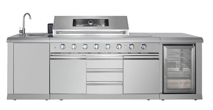 CT0271 - Stainless Steel BBQ Grill With Sink And Cooler