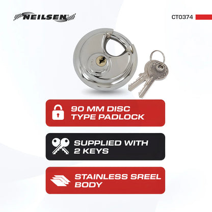 CT0374 - 90mm Disc Type Padlock