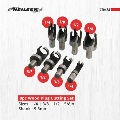 CT0488 - 8pc Wood Plug Cutting Set