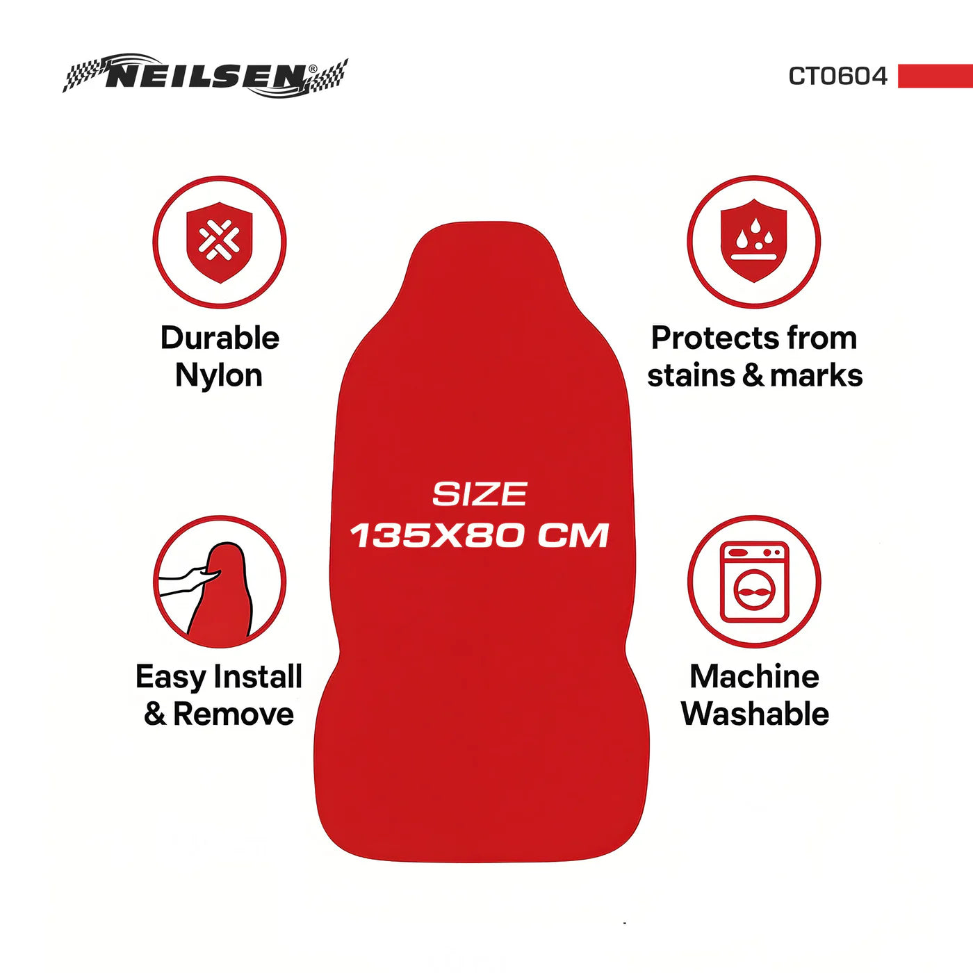 CT0604 - Mechanics Seat Cover in Red