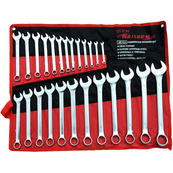 CT0795 - 25pc Combination Spanner Set