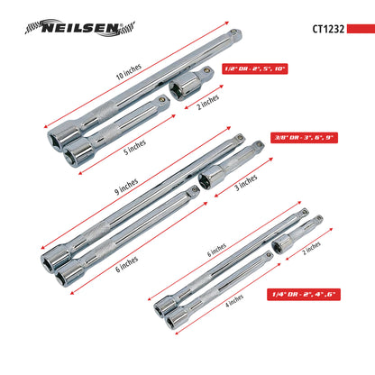 CT1232 - 9pc Mixed Drive Extension Bar Set
